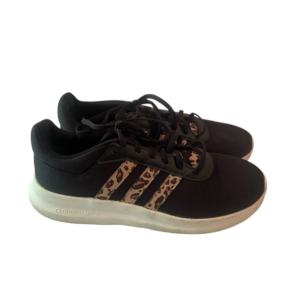 Adidas Women’s Lite Racer 3.0 Running Shoe Black Sneakers Leopard Cheetah Size 8 - Picture 1 of 6